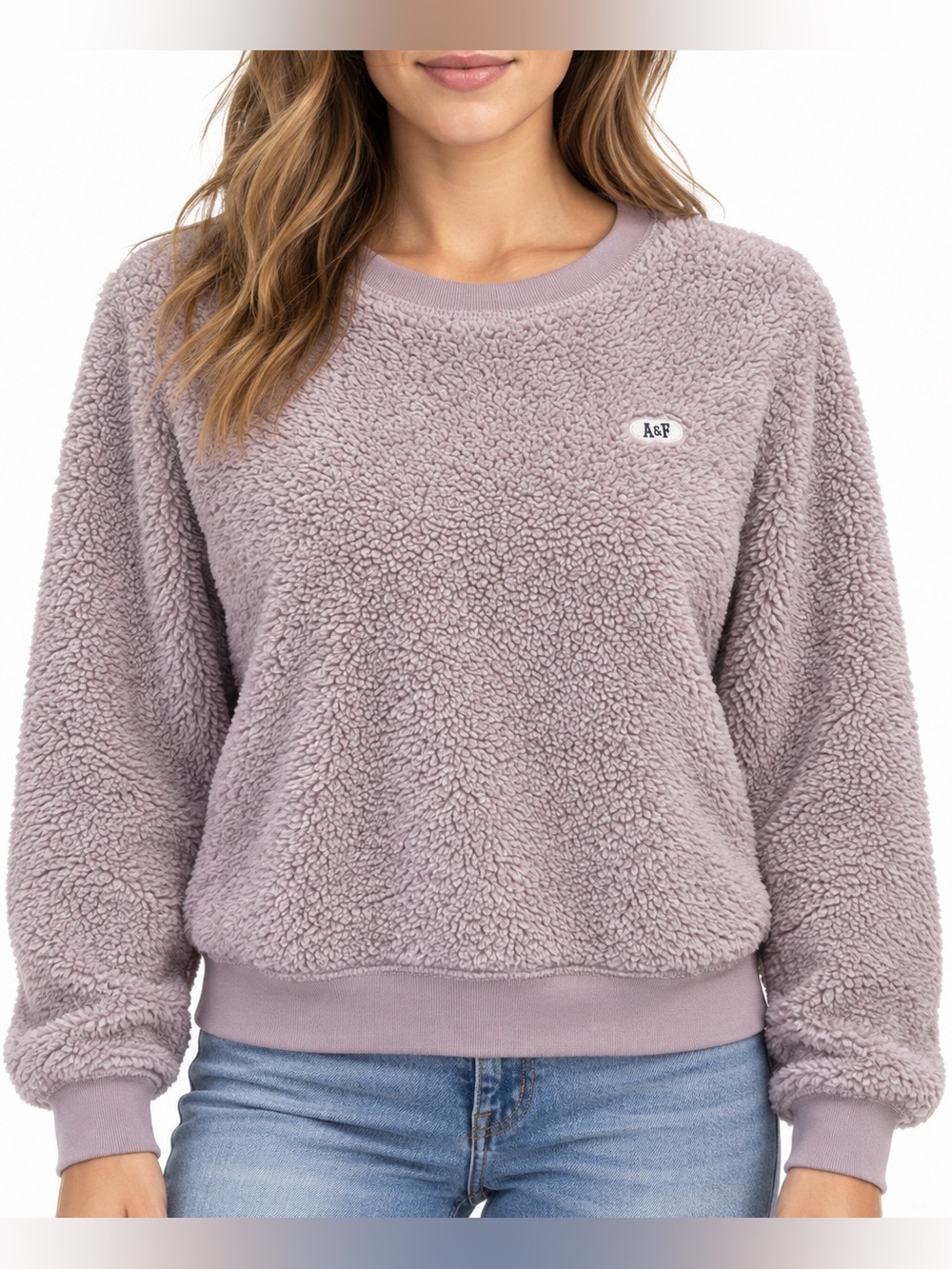Abercrombie & Fitch Dusty Pink Sherpa Fleece Sweatshirt Fall Small